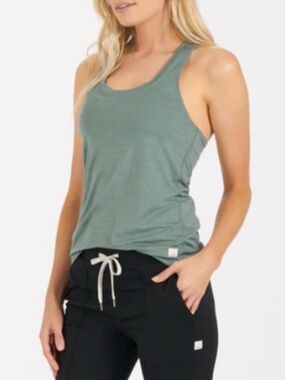 Vuori Women’s Lux Performance Racerback Tank Top Size Small Kelp Heather Green